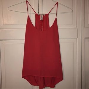 Coral chiffon tank top